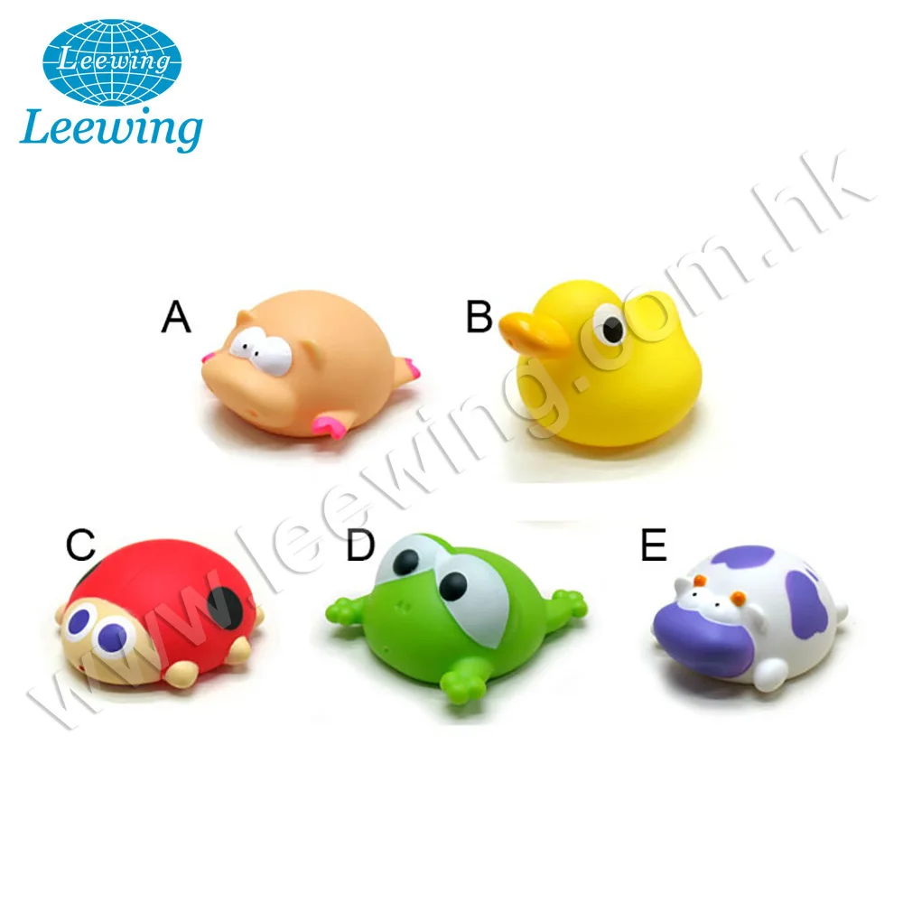Best Selling Baby Toy Factory Price Plastic PVC Phthalate Free Vinyl Mini Bath Toy Animal Duck Frog Ladybird Pig Cow Bath Toy