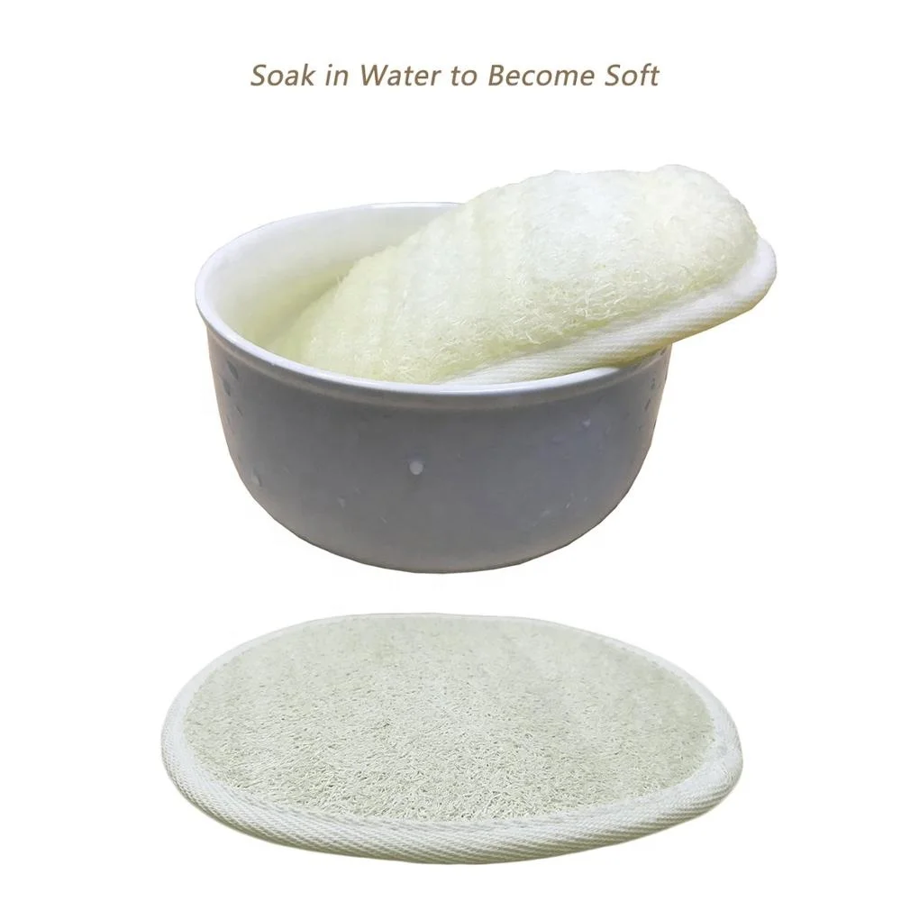 Bath Disposable Natural Loofah sponge Scrubber Brush Close Skin For Hotel Amenities