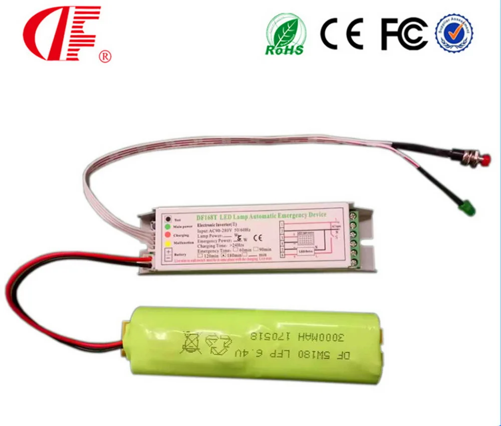 TUV CE certificate led light emergency power kit with LiFePO4 Batteries pack for T8 tube 18w90min