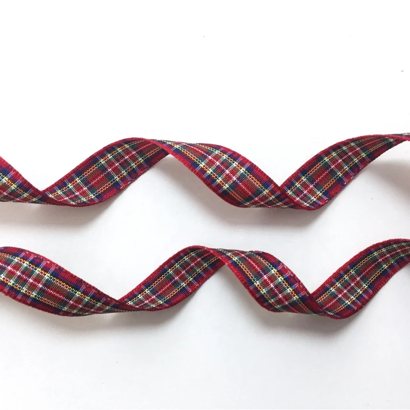 OKAY Factory Custom 1 INCH Woven Classic  Royal Stewart Tartan Craft Ribbon for Gift Wrapping, tartan ribbon