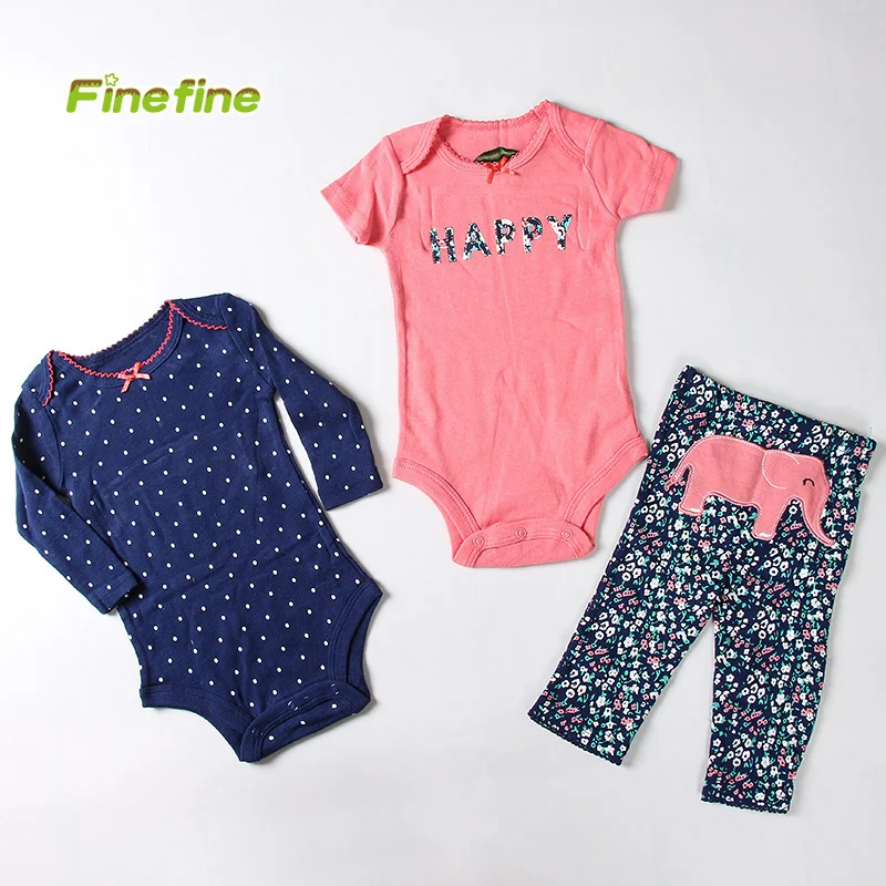 Wholesale Summer Spring Cotton Knitted Girl Boutique Newborn Baby Clothing