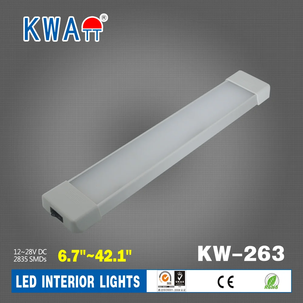 Factory High Quality High lumen Newest 12V-24V Rectangle 18LED Vehicle Auto Interior Lights for Caravan,Cabin,RV With CE RoHS