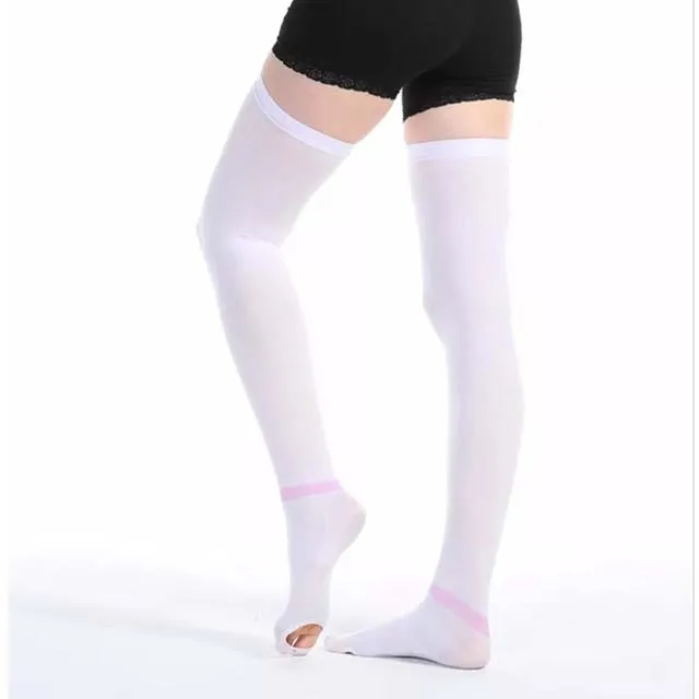 Thigh high China factory  over the  knee  Anti-embolism hold up stockings with inspection hole