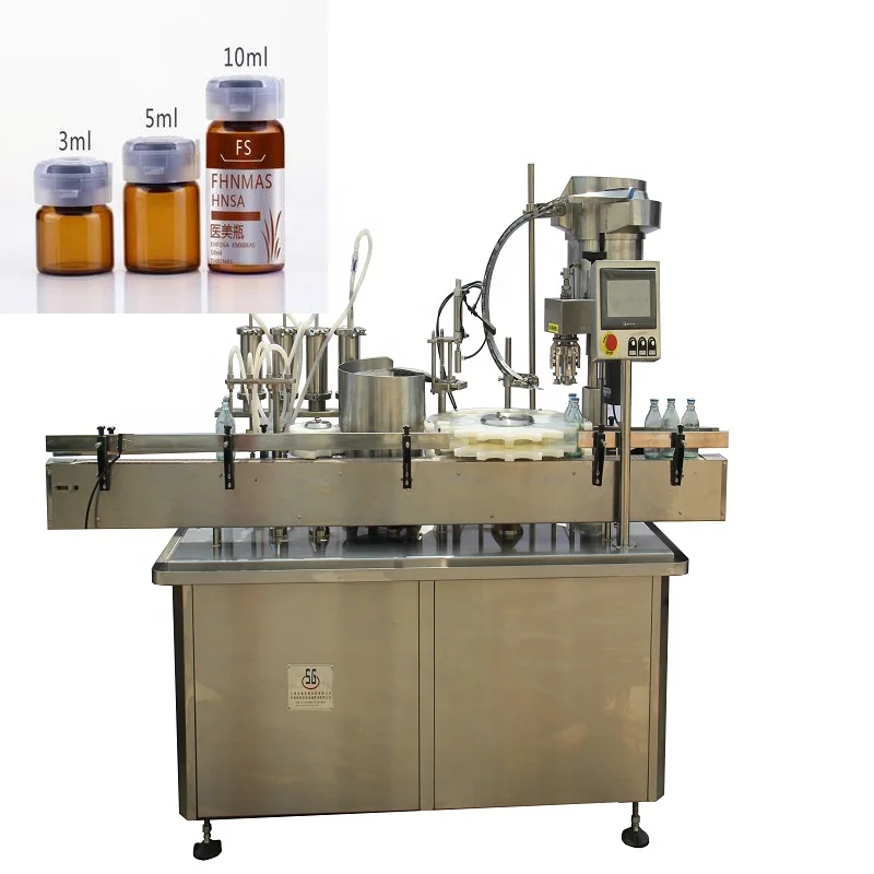 
3ml 5ml 10ml Vial liquid filling capping machine for cosmetic ,Hot sale glass bottle filling capping machine 
