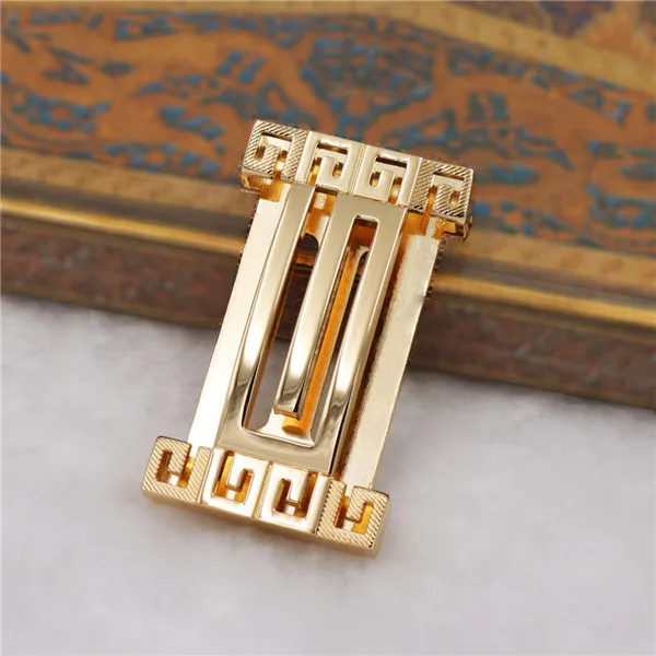 Новая модная заводская цена блестящая позолоченная простая пряжка из цинкового сплава