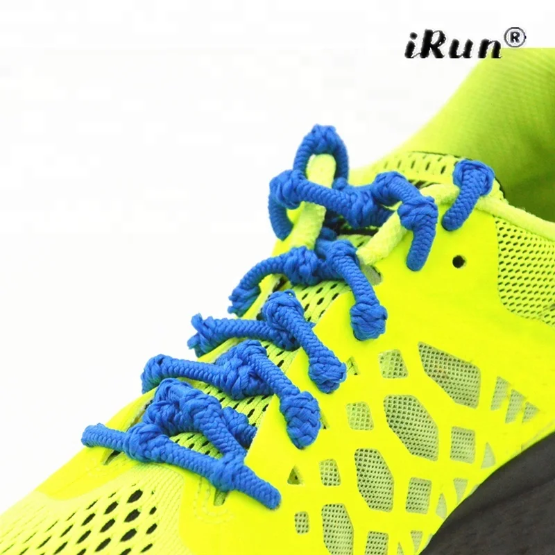 iRun Top Quality No Tie Elastic Shoelaces With Knots Lace For Any Outdoors Sports Elastic Bamboo Knot Lazy Shoelaces