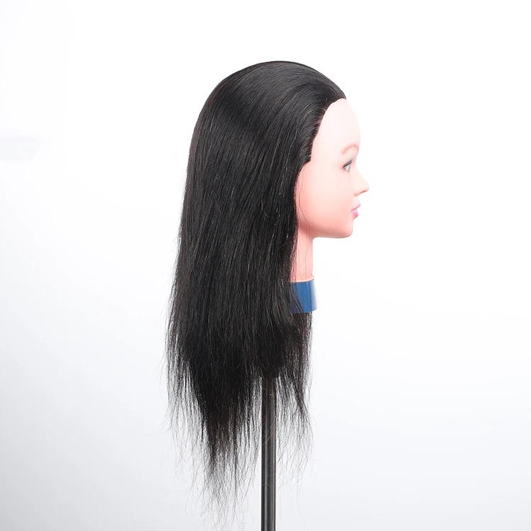 wholesale black female Cosmetology 100 natural barber hairdressering training mannequin dummy manikin heads with human hair