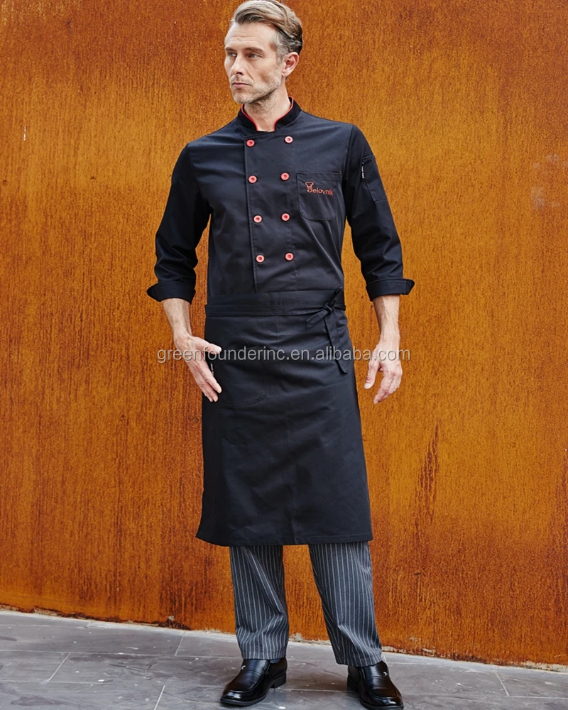 65/35 Poly Cotton Material Long Sleeves Chef Coat Chef Jacket Chef Uniforms Supply