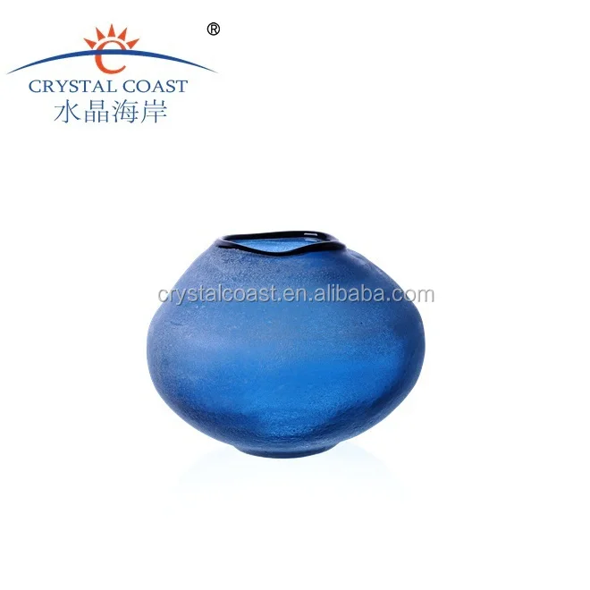 Antique Murano blue glass ball vase