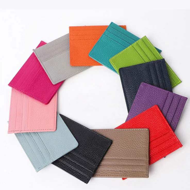 
Hot Selling Genuine leather Super Thin Compact Wallet Credit Card Holder 