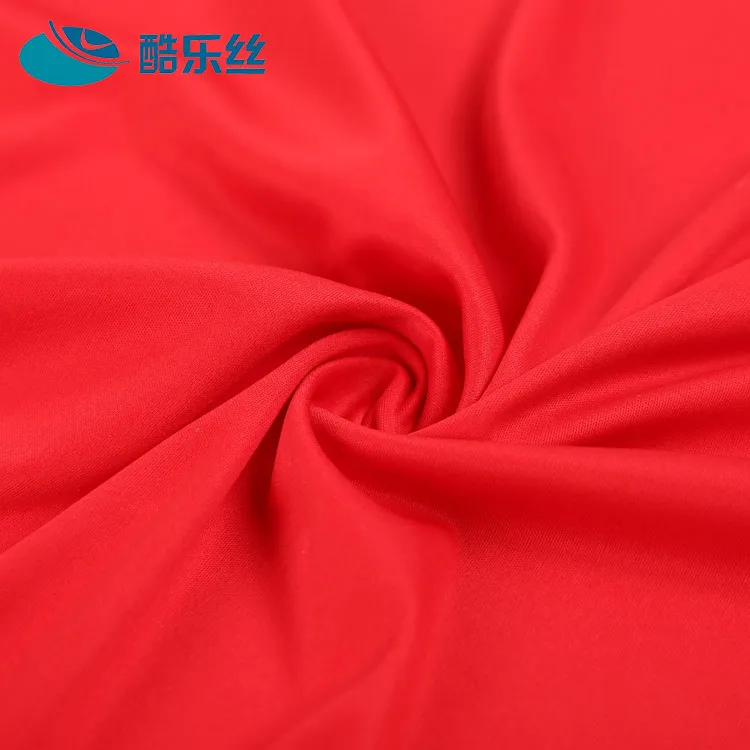 
high quality useful cheap red single jersey knitted polyester fabric stocklot 