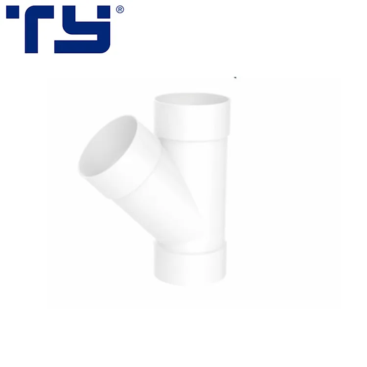 ASTM D2665 Standard Plastic UPVC 45 Degree Equal Water Drainage Pipe Fitting Skew PVC Y WYE Tee