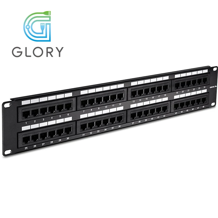 
Glory Factory Price Networking Cable Management 8P8C Cat5e 48 Ports RJ45 Patch Panel 
