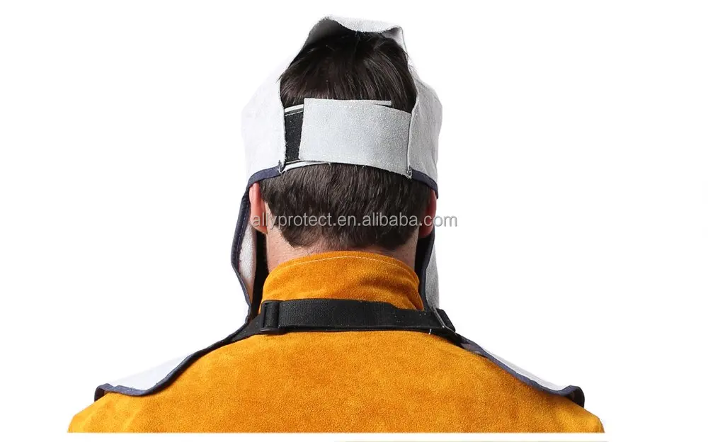 
AP-3001 comfortable brown cowhide split leather welding shiled with welding hood for splash proof and heat resistant 