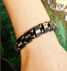 Health Magnet Bracelet Anti Radiation Black Ceramic Stainless Steel Clasps Bracelets Hematite Jewelry For Man