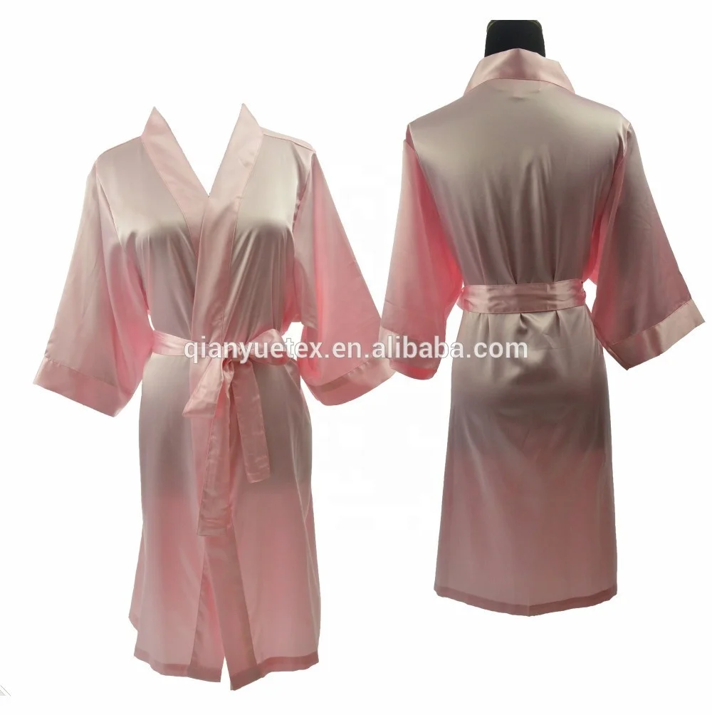 40colors available Cheap promotion gift kimono satin bath robes