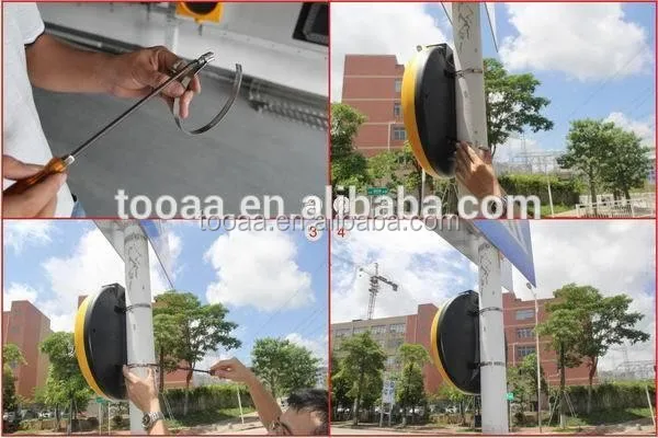 Red led solar sunflower flashing warning light