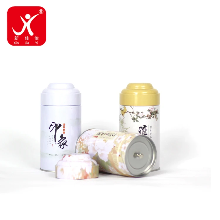 Xin Jia Yi Packaging Box 2018 Hot Sale Tin Round Double Lid Tea Storage Container  Organizer Decorative Gift Packing Iron Box