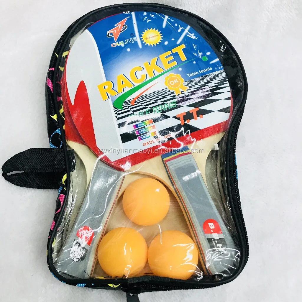 
high quality rubber ping pong paddle racket/wooden table tennis set racket bat wholesale price 