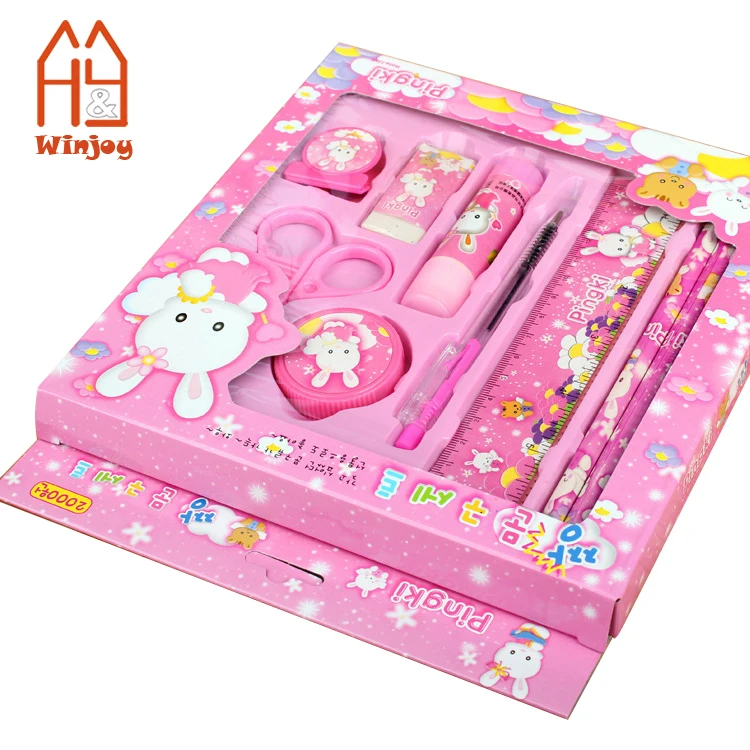 kid stationery set Product Name and red blue pink yellow Color kids stationery set