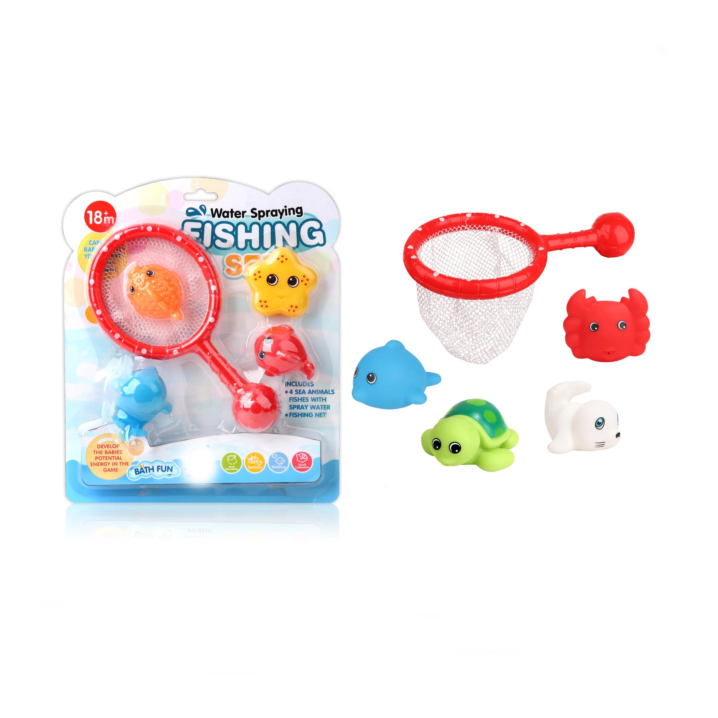 
star,turtle,dolphin,whale,sea lion, crab,goldfish, thornback cat fishing net water fishing game fish net rubber animal bath toy 