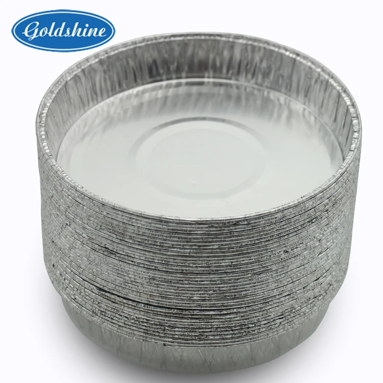 Round Cheesecake Container with Lids Microwave Aluminium Foil Food Grade Aluminum Tray Disposable Baking Recyclable Goldshine