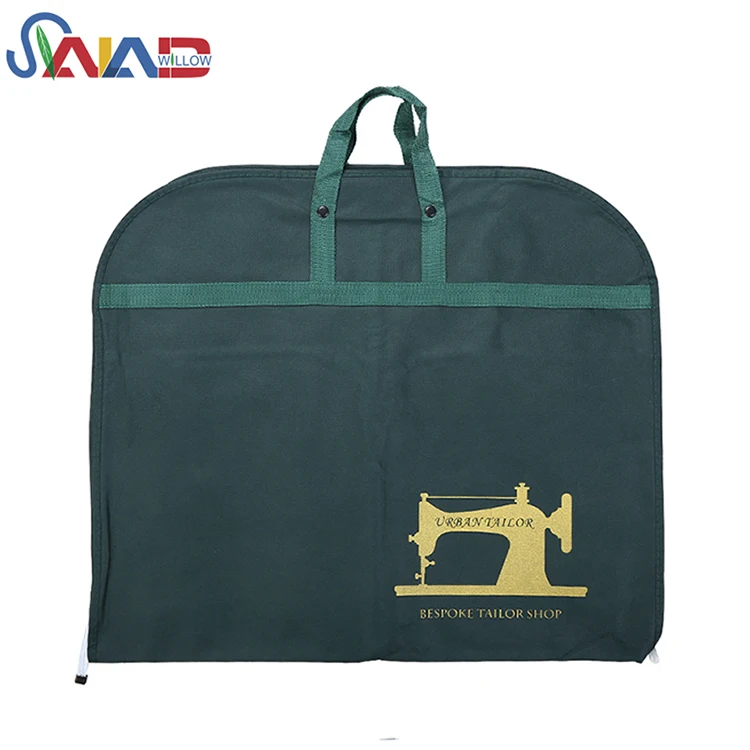 High Quality Hanging Nylon Cotton Non-Woven Foldable Suit Cover Clothes Garment Bag