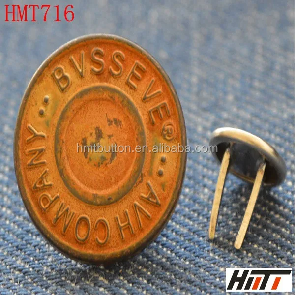 vintage metal fashioin jeans buttons