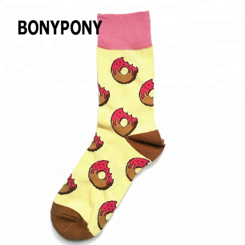 bonypony wholesale retail custom high quality cotton colorful funny funky happy style midcalf crew socks for men