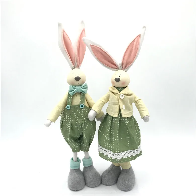 Latest Deign Spring Green Rabbit Figure Standing Doll Easter Gifts Holiday Stuffed Decorative Bunny For Home Decoration