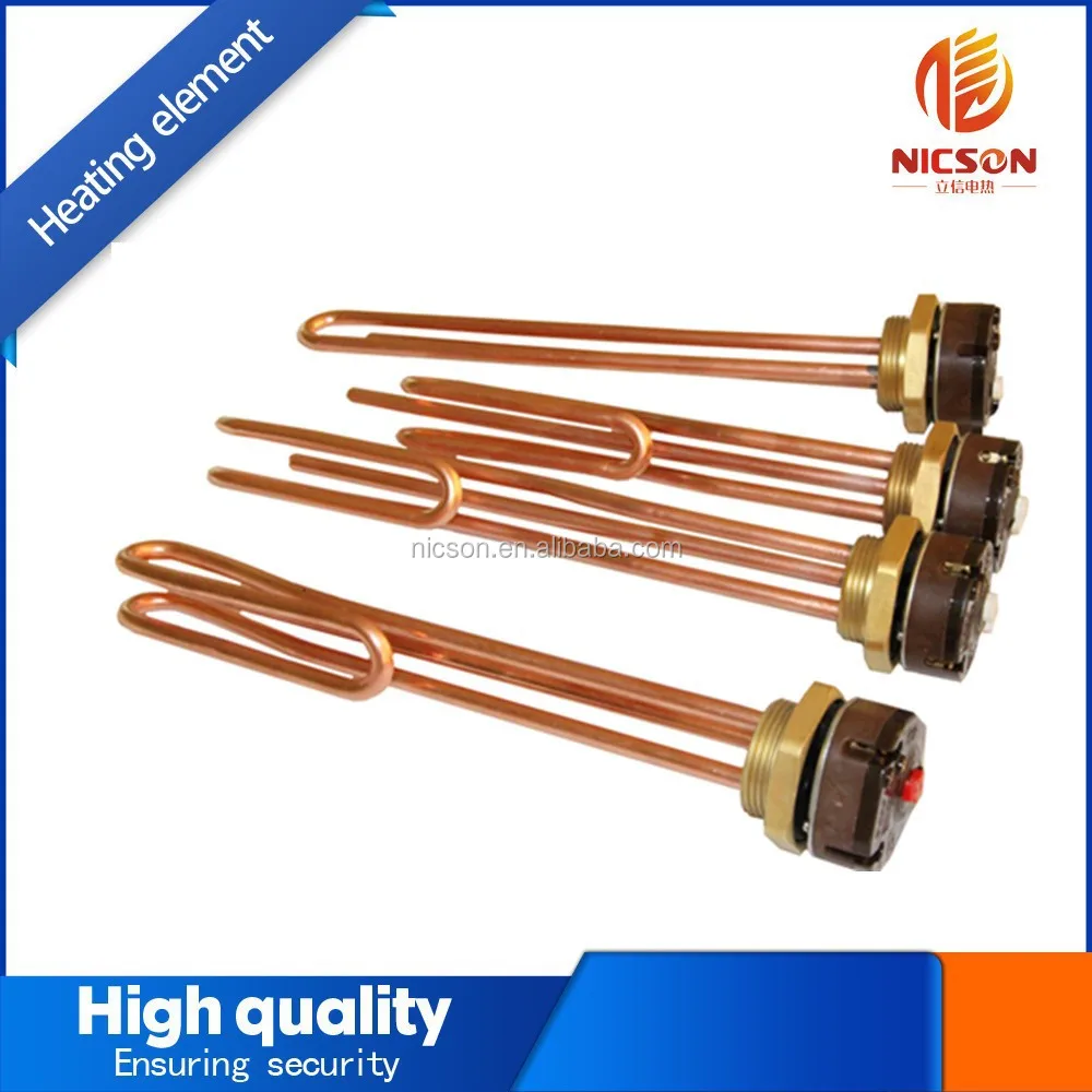 Electric tubular tankless copper water heater element