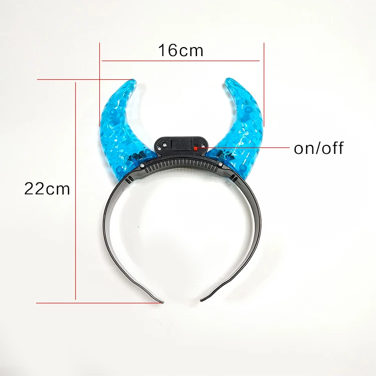Light up Led plastic devil horns headband for halloween party