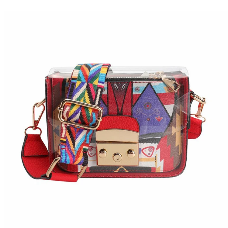 
wholesale fashion bags women handbag clear pvc shoulder bags girls small colorful bags 
