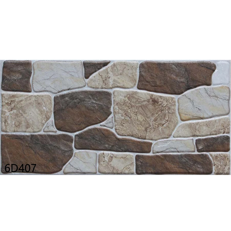 Colorful stone design porcelain rustic rock wall tiles 200x400mm