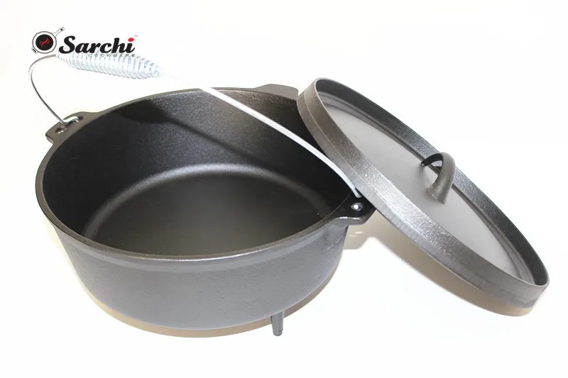 pre-seasoned camping 3 legs cast iron dutch oven/pot