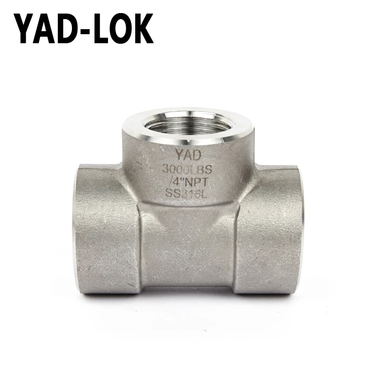 YAD-LOK Hot Selling 2018 Pipe Fittings 3-Way Equal Stainless Steel Tee