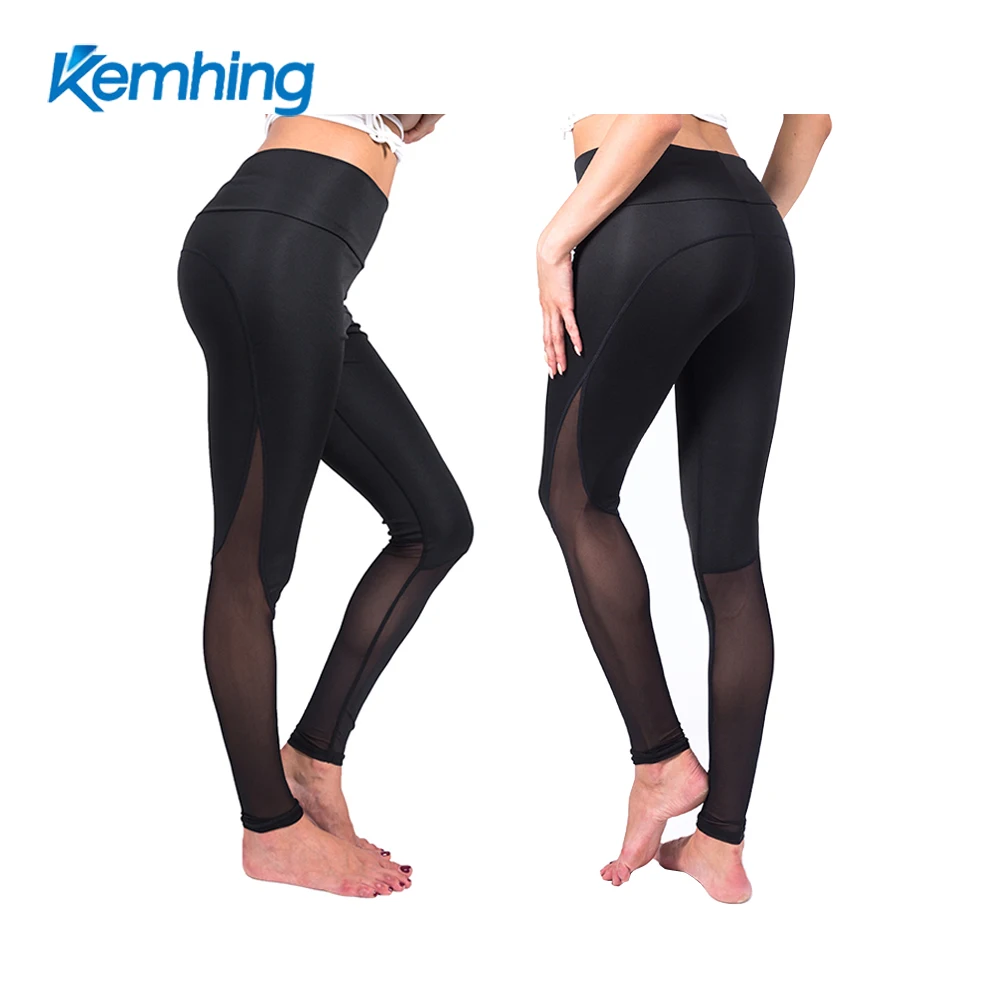 
high waisted gauze splicing sexy pole dance transparent yoga pants leggings for women 