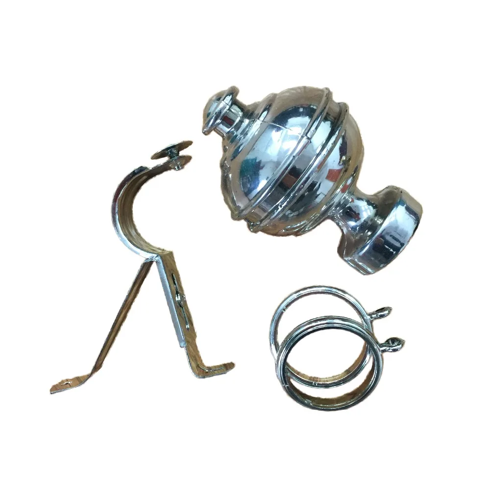 
Different color iron curtain rod accessories brackets caps and rings 