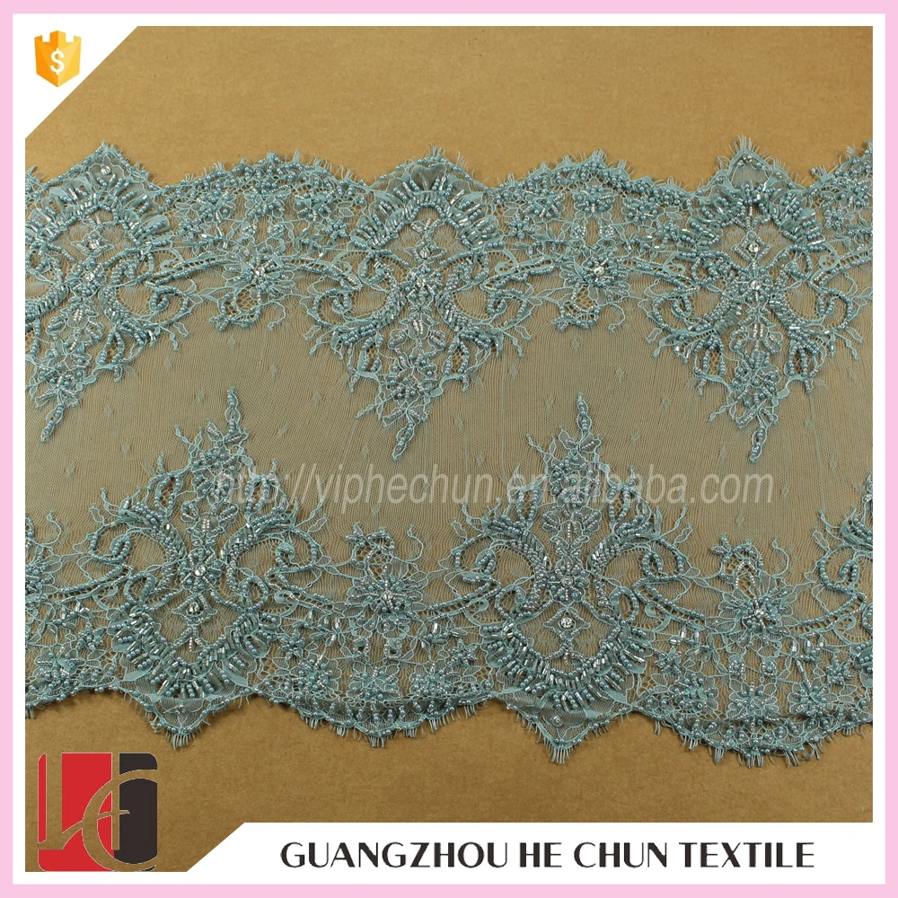 Wholesale popular eyelash lace fabric for lady