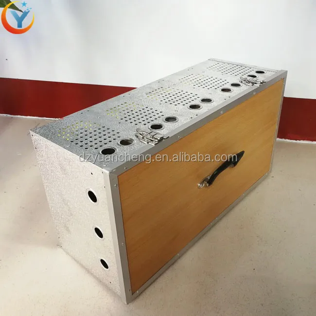 5 holes pigeon breeding cage/racing pigeon cage feeder stainless steel transportation box
