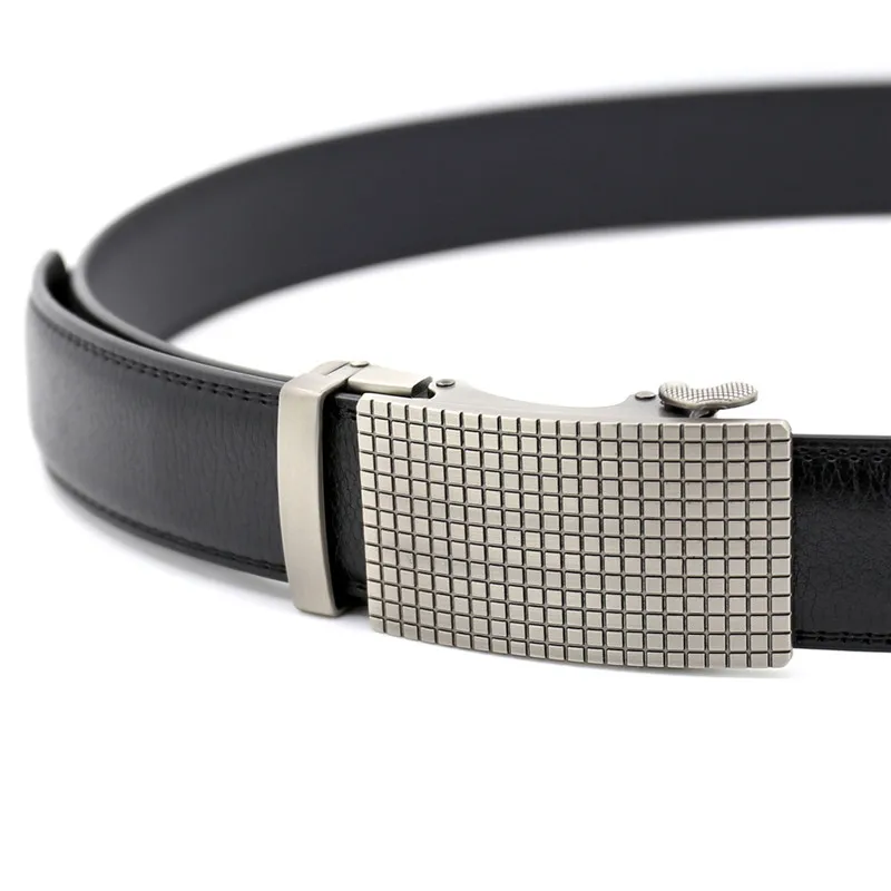 Men Custom ODM Genuine Leather Ratchet Dress Belt With Automatic Click Buckle