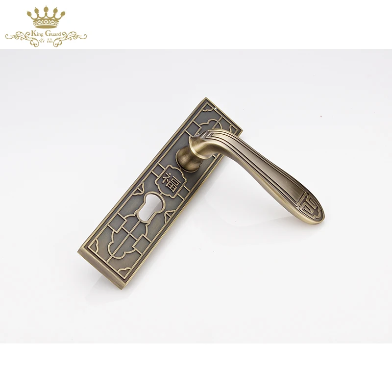 Low price elegant handle door lock set zinc alloy door handle antique bedroom wooden door handle