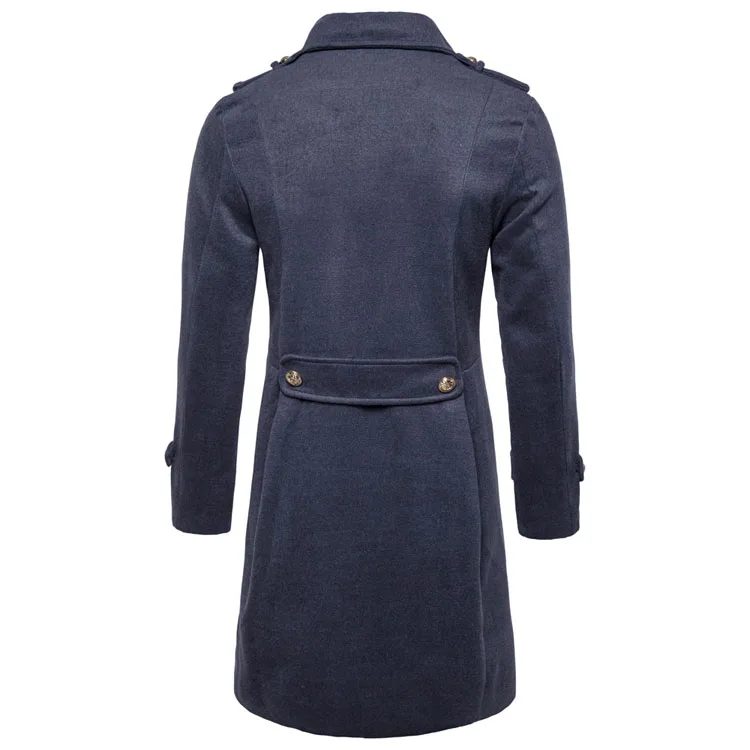 Double Breasted Coat Long Trench Coat For Men Custom Full Sleeve Mens Plus Size Winter Cotton Warm Coat