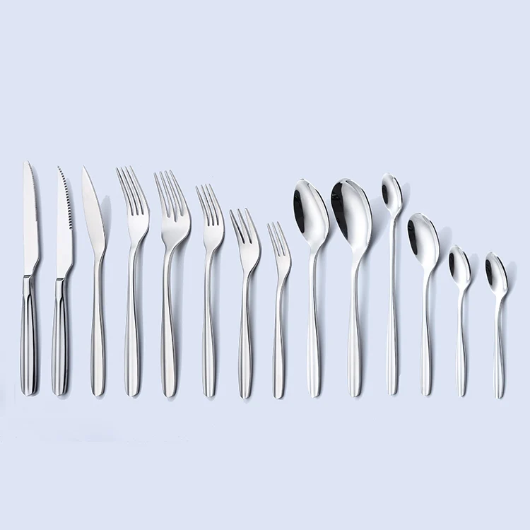 High quality bright silver cutlery stainless steel spoon and fork set