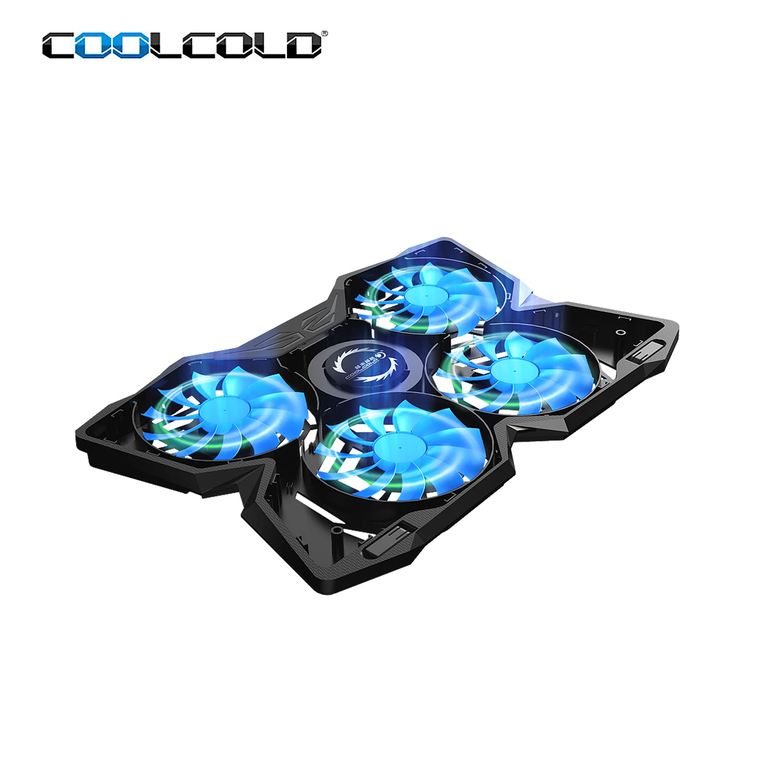 Wholesale 4 fans laptop cooling stand 17 inch heavy duty usb notebook cooling fan with LED light