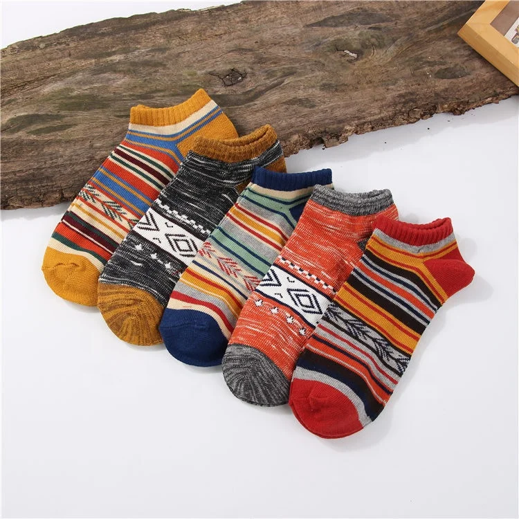 Ethical wind classic striped funky colorful ankle men casual fun socks
