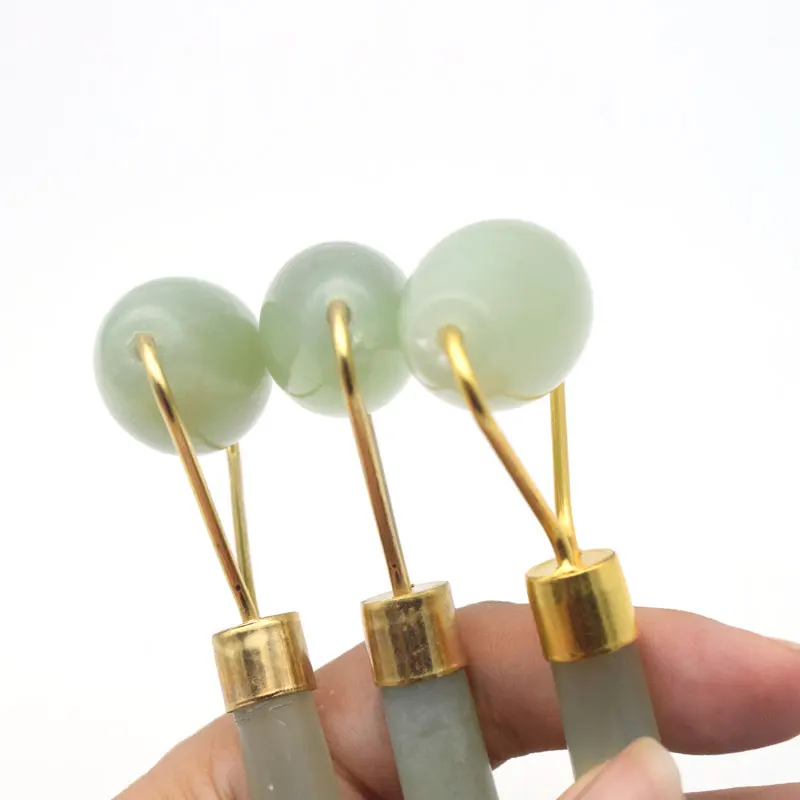Hot sale healing slimming wrinkle treatment crystal roller jade ball for face, neck, and eyes
