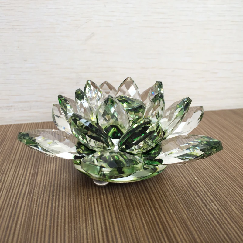 Wholesale small size blue crystal lotus flower for wedding centerpieces
