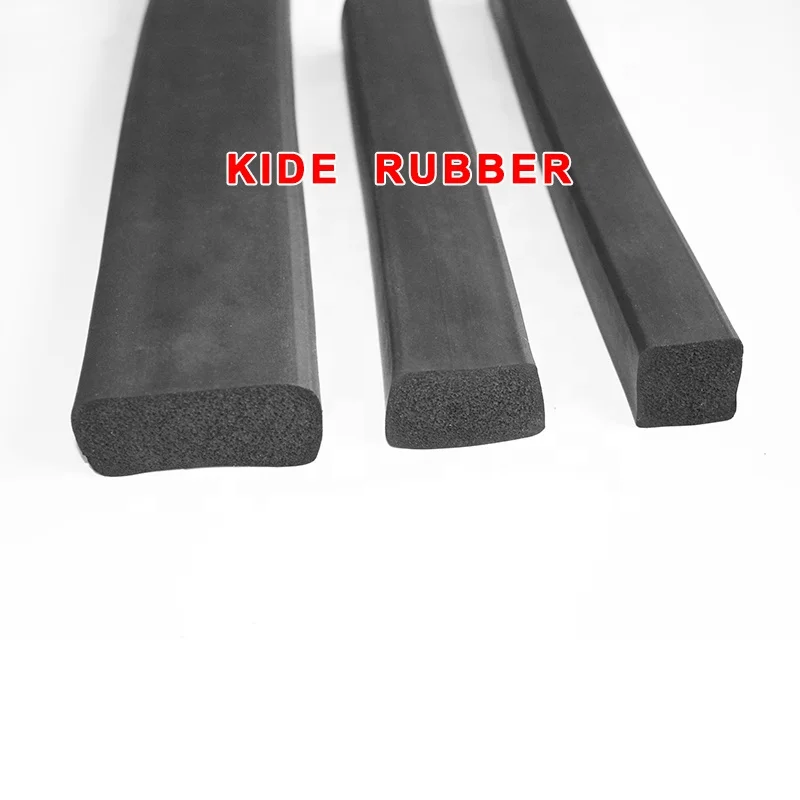 Black rectangular epdm rubber sponge seal strip epdm foam weather stripping