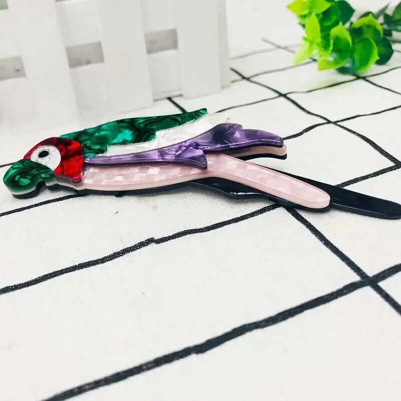 peichi handmade acrylic animal jewelry  bird brooch pins fancy resin brooch for women